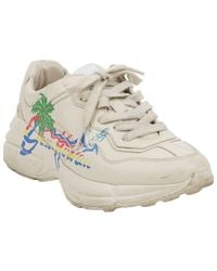 Gucci - Leather Hawaii Printing Raiton Sneaker (authentic Pre-loved) - Lyst