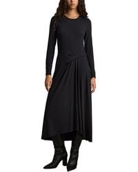 Reiss - Ivy Ruched Plain Midi Dress - Lyst