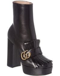 Gucci - Fringe Leather Platform Boot - Lyst