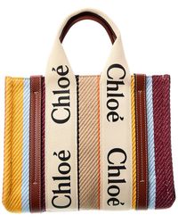 Chloé Woody Small Canvas Tote - Brown