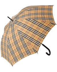 burberry check lined umbrella