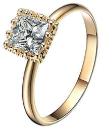 Genevive Jewelry - 14k Over Silver Cz Ring - Lyst
