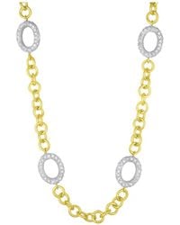 Genevive Jewelry - 14k Plated Cz Statement Necklace - Lyst