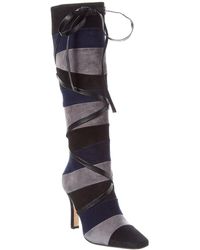 Manolo Blahnik - Borneo 105 Suede Knee-High Boot - Lyst