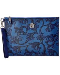 Versace Medusa Head Leather Pouch - Blue