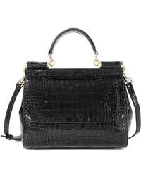 Tiffany & Fred Paris - Croc-Embossed Leather Satchel Bag - Lyst