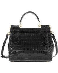 Tiffany & Fred Paris - Croc-Embossed Leather Satchel Bag - Lyst