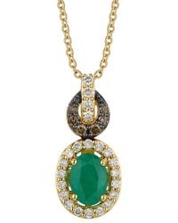 Le Vian - Le Vian Costa Smeralda Emeralds 14k 1.07 Ct. Tw. Diamond & Emeralds Drop Pendant - Lyst