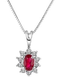 LEVARON - 14K 0.35 Ct. Tw. Diamond & Ruby Pendant - Lyst