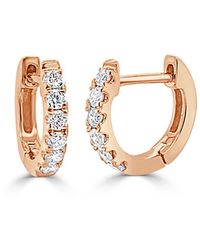 Sabrina Designs 14k Rose Gold 0.19 Ct. Tw. Diamond Huggie Earrings - White