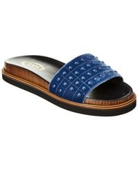 Tod's - Gommino Velvet Slide Sandal - Lyst