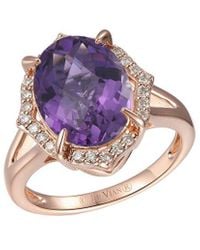 Le Vian - Le Vian Grape Amethyst 14k Rose Gold 4.22 Ct. Tw. Diamond & Amethyst Half-eternity Cocktail Ring - Lyst