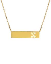 Jane Basch - 22K Over Script Initial Bar Pendant -Z) - Lyst