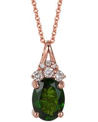 Le Vian - Le Vian 14k Strawberry Gold 1.25 Ct. Tw. Diamond & Chrome Diopside Pendant Necklace - Lyst