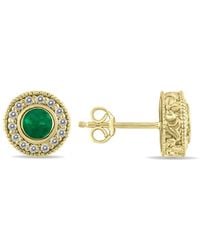 Gem Spark - 14k 0.76 Ct. Tw. Diamond & Emerald Earrings - Lyst