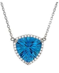 Gemstones - 14k 4.01 Ct. Tw. Diamond & Blue Topaz Necklace - Lyst