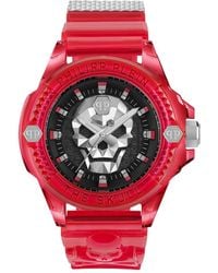 Philipp Plein - The $kull Synthetic Red Watch Pwwaa0223 Silicone - Lyst