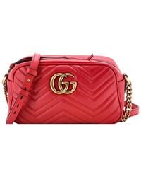 Gucci - Matelasse Leather Gg Marmont Shoulder Bag Small (Authentic Pre-Loved) - Lyst