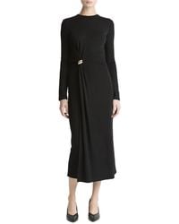 Vince - Long Sleeve Side Drape Dress - Lyst