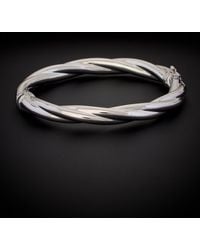 Italian Gold - 14k Twisted Bangle Bracelet - Lyst