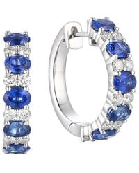 Gregg Ruth - 14K 4.57 Ct. Tw. Diamond & Sapphire Huggie Earring - Lyst