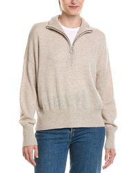 Brodie Cashmere - Bryanna Trim Half Zip 100% Cashmere Sweater - Lyst