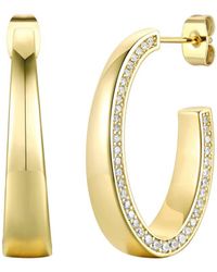 Rachel Glauber - 14k Plated Cz Hoops - Lyst