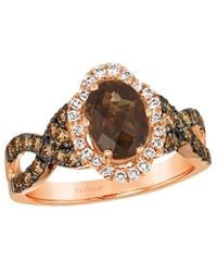 Le Vian - Chocolate Quartz 14K Rose 1.84 Ct. Tw. Diamond & Smoky Quartz Cocktail Ring - Lyst