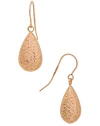 Italian Gold - 10K Rose Pear Drop Earrings - Lyst