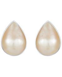 Splendid - 2X6Mm Pearl Plated Earrings - Lyst