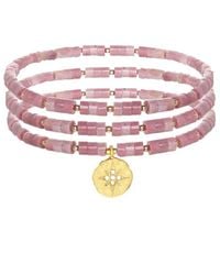 Rachel Reinhardt Jewelry - 14k Over Silver Rhodonite Star Stretch Bracelet - Lyst