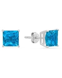 MaxColor - 14k 3.60 Ct. Tw. Blue Topaz Studs - Lyst