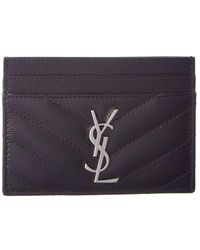 Saint Laurent - Monogram Matelasse Leather Card Case - Lyst