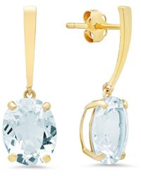 MaxColor - 14k 3.70 Ct. Tw. Aquamarine Drop Earrings - Lyst