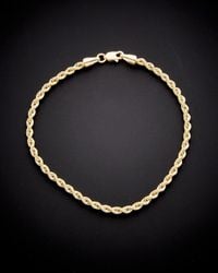 Italian Gold - 14k Hollow Rope Bracelet - Lyst