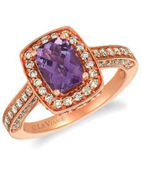 Le Vian - Le Vian Grape Amethyst 14k Rose Gold 2.04 Ct. Tw. Diamond & Amethyst Half-eternity Ring - Lyst