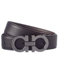 Ferragamo - Reversible & Adjustable Double Gancio Buckle Leather Belt - Lyst