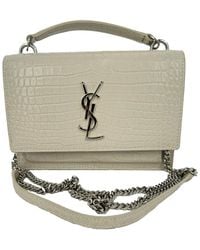 Saint Laurent - Abstract Croc-Embossed Leather Sunset Wallet On Chain (Authentic Pre-Loved) - Lyst
