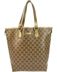 Gucci - GG Crystal Tote Shoulder Bag Beige (authentic Pre-loved) - Lyst