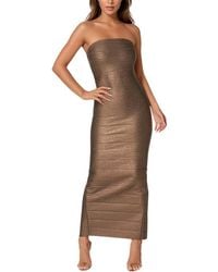 Bebe - Bandage Foil Midi Dress - Lyst