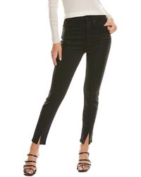 Hudson Jeans - Centerfold Extreme High-rise Black Coated Denim Super Skinny Ankle Jean - Lyst