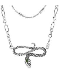 Sterling Forever - Rhodium Plated Cz Snake Layered Necklace - Lyst