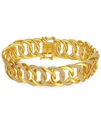 Rachel Glauber - 14K Plated Interlocking Slinky Link Chain Bracelet - Lyst