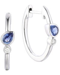 Gregg Ruth - 14K 0.45 Ct. Tw. Diamond & Sapphire Huggie Earring - Lyst