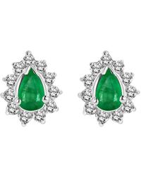 LEVARON - 14K 0.70 Ct. Tw. Diamond & Emerald Earrings - Lyst
