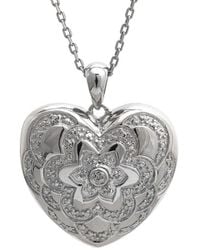 Diamond Select Cuts - Silver 0.02 Ct. Tw. Diamond Locket Pendant - Lyst