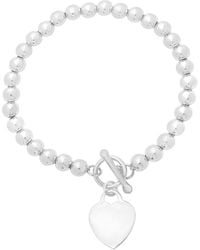 Italian Silver - Bead Toggle Bracelet - Lyst