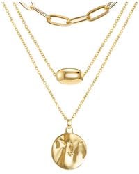 Liv Oliver - 18k Plated Disc Necklace - Lyst