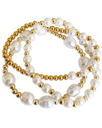 Liv Oliver - 18K Plated 3-4; 10 -12Mm Pearl Bracelet - Lyst
