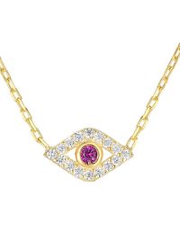 Sphera Milano - 18k Over Silver Cz Necklace - Lyst